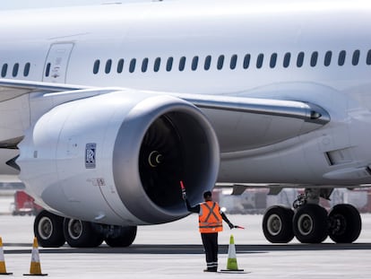 Imagen de archivo de un avión en el aeropuerto de Chile.