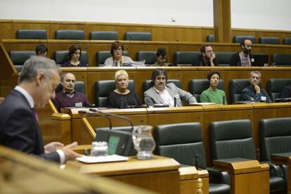 El lehendakari, I&ntilde;igo Urkullu, en una intervenci&oacute;n en el Parlamento Vasco. 