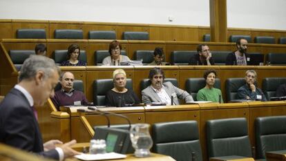 El lehendakari, Iñigo Urkullu, en una intervenció al Parlament Basc.