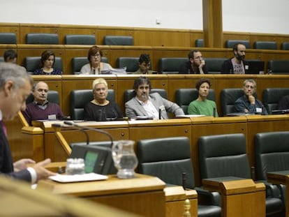 El lehendakari, Iñigo Urkullu, en una intervenció al Parlament Basc.