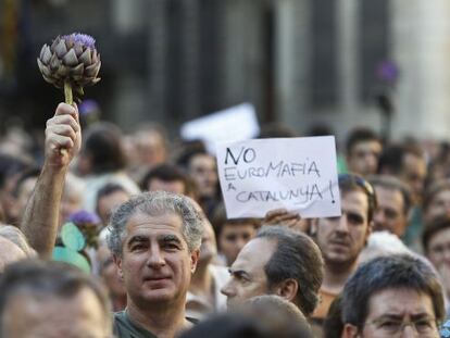 Protesta contra Eurovegas en Barcelona.