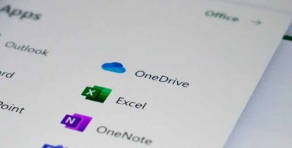 OneDrive icono en un teléfono móvil