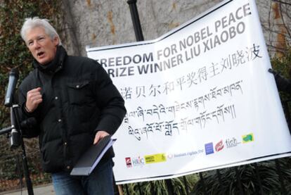 Richard Gere, en el acto celebrado ante el edificio de la ONU en Nueva York.