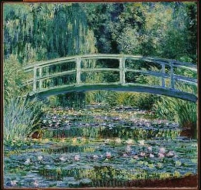 El cuadro, &#39;Nenúfares y puente japonés&#39; lo pintó Monet en 1899 . Es uno de los 70 cuadros exclusivos que podrán verse en la exposición de Zúrich.