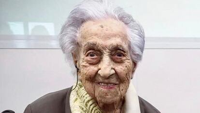 María Branyas, en una imagen de abril de 2023.