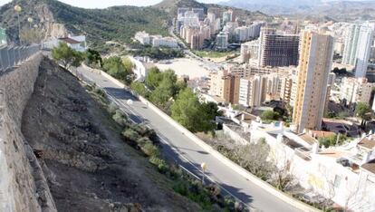 Los restos de la muralla romana de Benidorm.