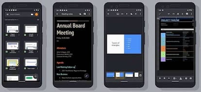 Modo oscuro de la G Suite de Google.