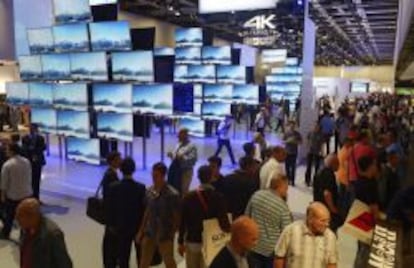 Vista del estand de Panasonic en el IFA de Berl&iacute;n, la mayor feria tecnol&oacute;gica del mundo. 