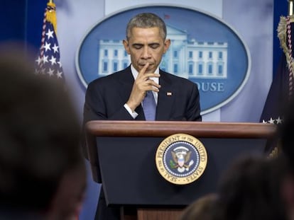 Obama, ante la prensa.