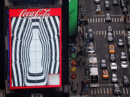 Tráfico en Times Square, el kilómetro cero de Nueva York y de Manhattan, en marzo de 2023.