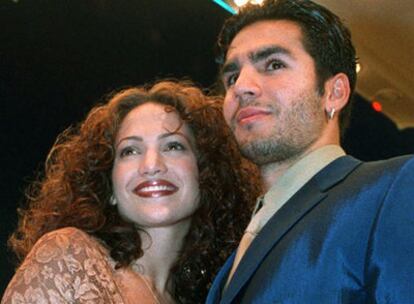 Jennifer López y Ojani Noa, en 1997 cuando eran matrimonio.