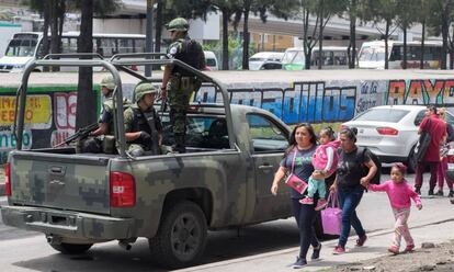 Elementos de la Guardia Nacional en Ciudad de México.