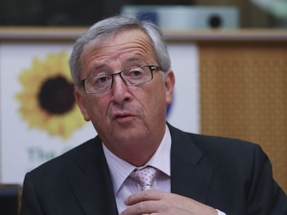 Juncker, durante su reuni&oacute;n con el grupo de Los Verdes.