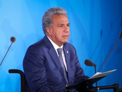 El presidente de Ecuador, Lenín Moreno, durante una cumbre de la ONU, en 2019.