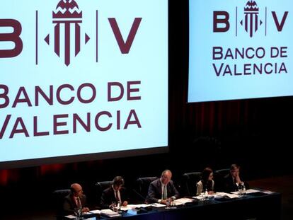 La junta de accionistas del Banco de Valencia el pasado mayo.