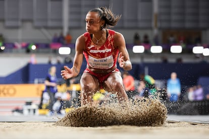 Ana Peleteiro-Compaore, este domingo durante la final en Glasgow.