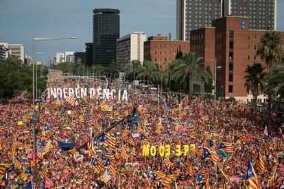 Manifestación independentista de la Diada de 2018.