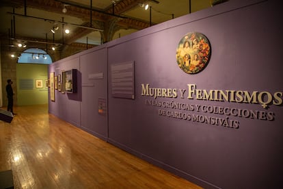 La entrada a la exposición 'Mujeres y feminismos en las crónicas y colecciones de Carlos Monsivaís' en el Museo del Estanquillo.
