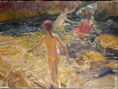 “O Banho”, de Joaquín Sorolla, uma das obras liberadas pelo Met.