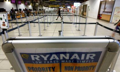 Empty airport terminal in Berlin.