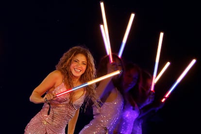 La cantante colombiana Shakira, durante un concierto de su gira 'Las mujeres ya no lloran world tour'.