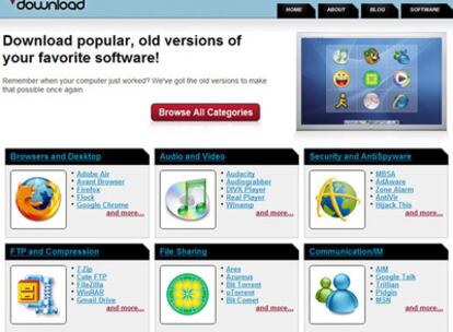 Un servicio dirigido a aquellos que, tras conseguir la ltima versin de un programa se dan cuenta, quiz demasiado tarde, de que las anteriores le resultaban ms tiles, rpidas o atractivas