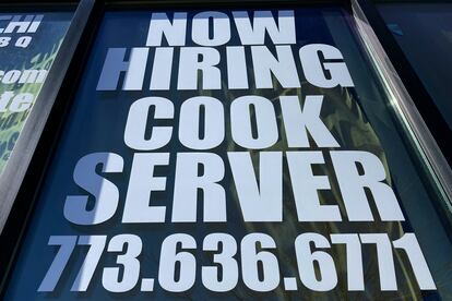 A hiring sign