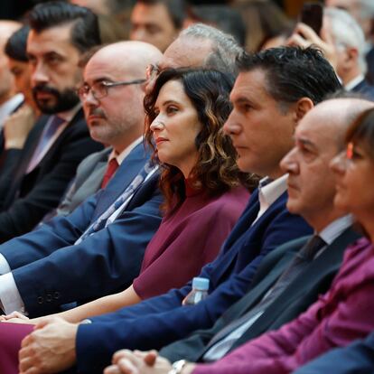 MADRID, 03/12/2024.- La presidenta de la Comunidad de Madrid, Isabel Diaz Ayuso durante el acto de homenaje a la Constitucin Espa?ola, este martes en la Casa de Correos, sede del gobierno regional. EFE/ Mariscal
