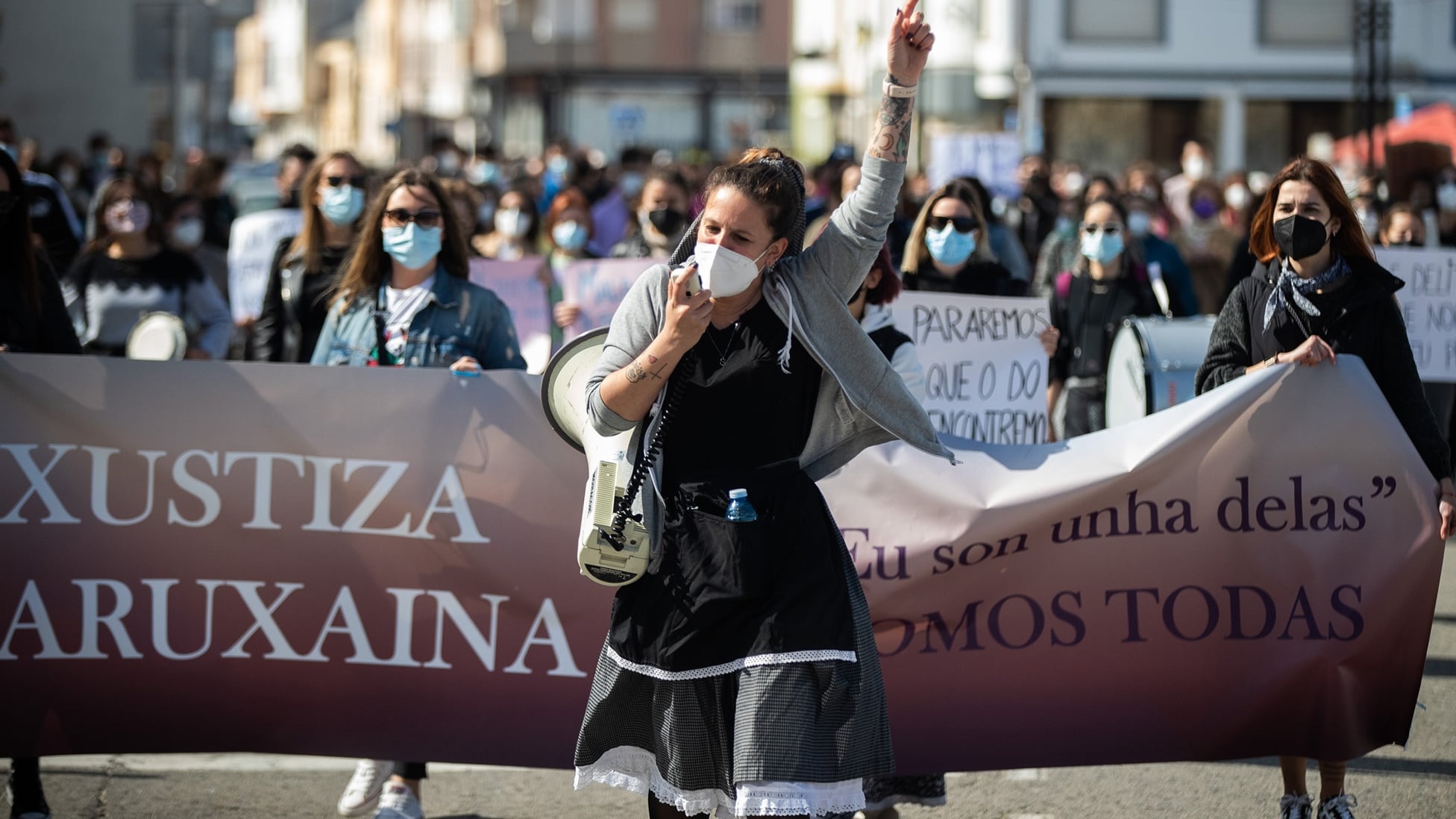 Manifestación en San Cibrao en 2021 contra el archivo de la investigación judicial.