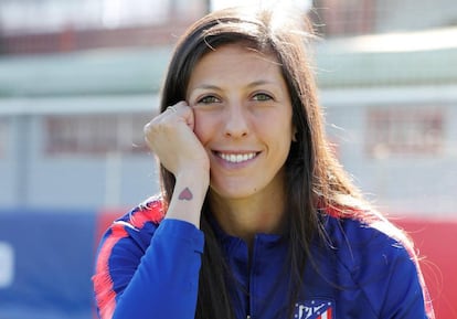 Jennifer Hermoso, en la ciudad deportiva del Atlético de Madrid.