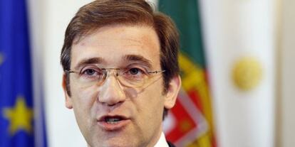 El primer ministro portugués, Pedro Passos Coelho, hoy en Viena.