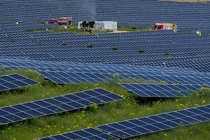 Una planta solar fotovoltaica en Sevilla.