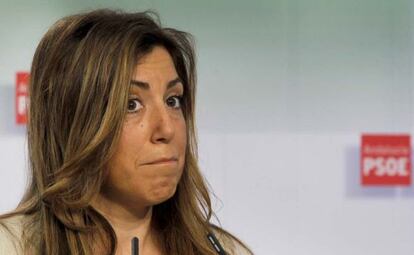 Susana Díaz, en la sede del PSOE andaluz.