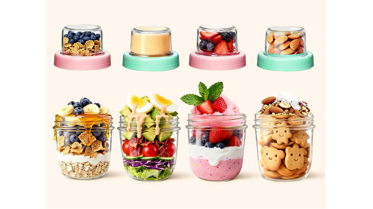 These glass jars help separate wet foods from dry foods.