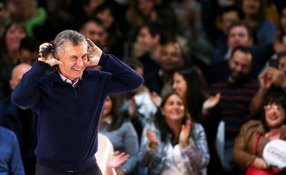 Mauricio Macri, na última segunda-feira, durante um comício em Buenos Aires.