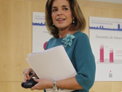 Ana Botella, durante la presentación de los presupuestos de la ciudad.