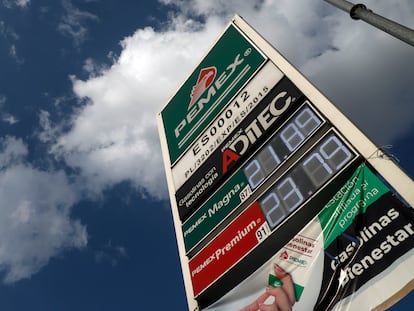 Una estación de gasolina de Petróleos Mexicanos (Pemex) en Ciudad de México, el 8 de agosto de 2022.