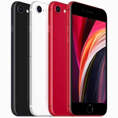 iPhone SE de 2020 negro y blanco más Product RED.