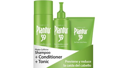 Este pack de productos Plantur 39 incluye champú, acondicionador y tónico para el cabello.