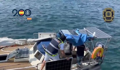 Un velero intervenido a la organización dedicada al narcotráfico.