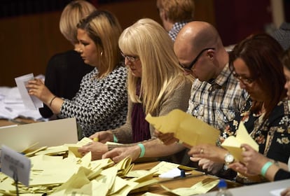 Recuento de votos en Margate, en el suroeste de Inglaterra.