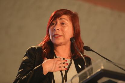 Margarita Aravena, Directora  de la oficina de la OEI en Chile, durante su participación en el foro.