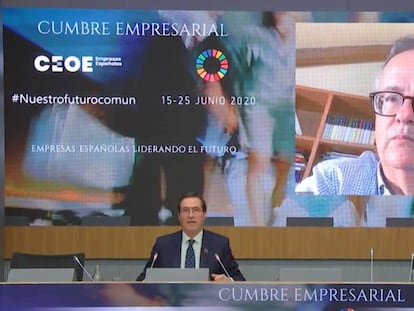 El copresidente de Barceló, Simón Pedro Barceló, durante su intervención en la cumbre empresarial Empresas españolas liderando el futuro