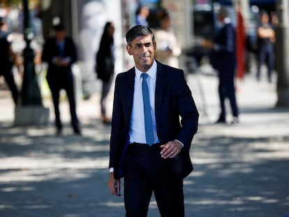 El primer ministro británico, Rishi Sunak, durante la cumbre de Granada.