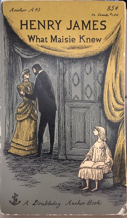Portada de la edición en bolsillo de 'Lo que Maisie sabía', de Henry James, ilustrada por Edward Gorey para Anchor Books.