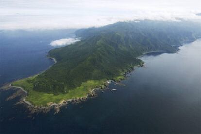 Vista aérea de la Península de Shirekoto, en la isla japonesa de Hokkaido.