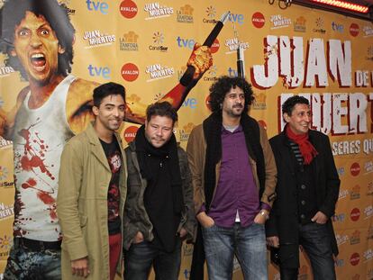 De izquierda a derecha, Jazz Vila, Jorge Molina, Alejandro Brugués y Alexis Díaz de Villegas, en Sevilla.