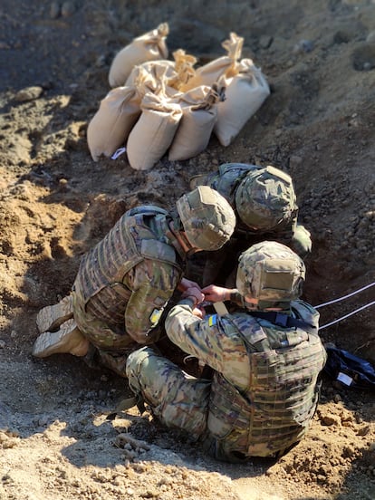 Módulo de militares ucranios en Hoyo de Manzanares.