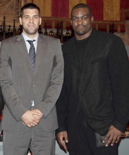 Schortsanitis y Reyes en la presentación de las semifinales de la Final Four de Barcelona.