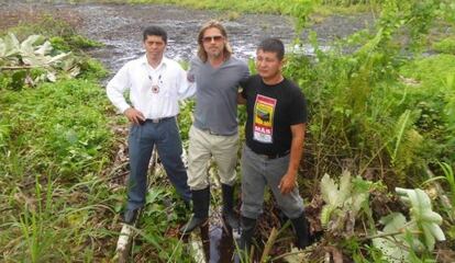 Brad Pitt during a visit to the affected area.
